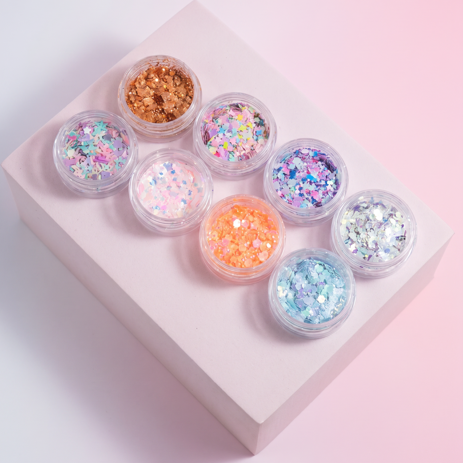 Combo Tarrito de glitter mix x8