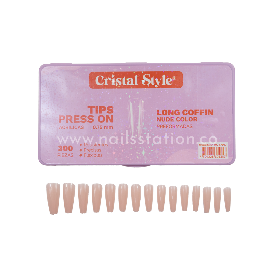 Caja press on Efecto Acrílico Long Coffin X300