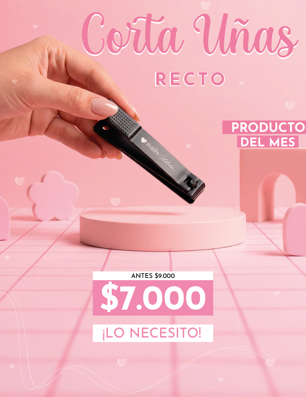 Corta Uñas Recto Negro NS