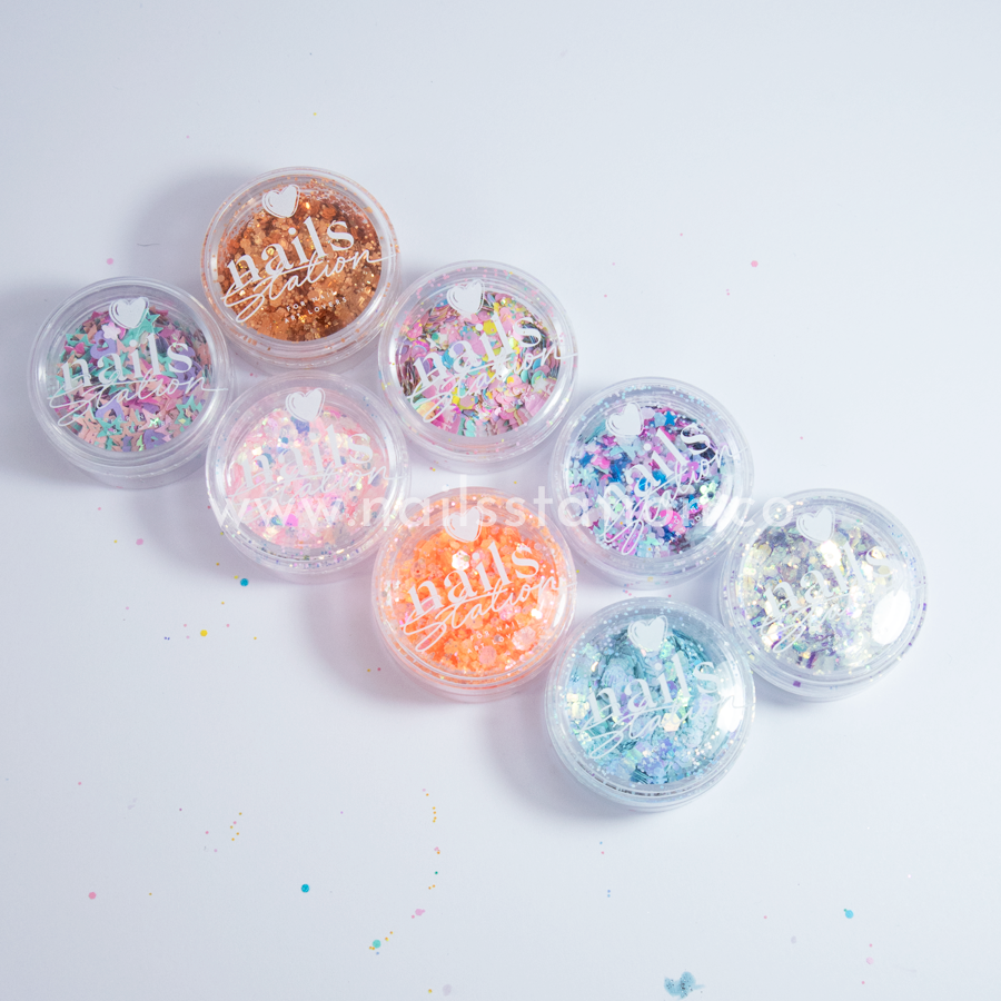 Combo Tarrito de glitter mix x8