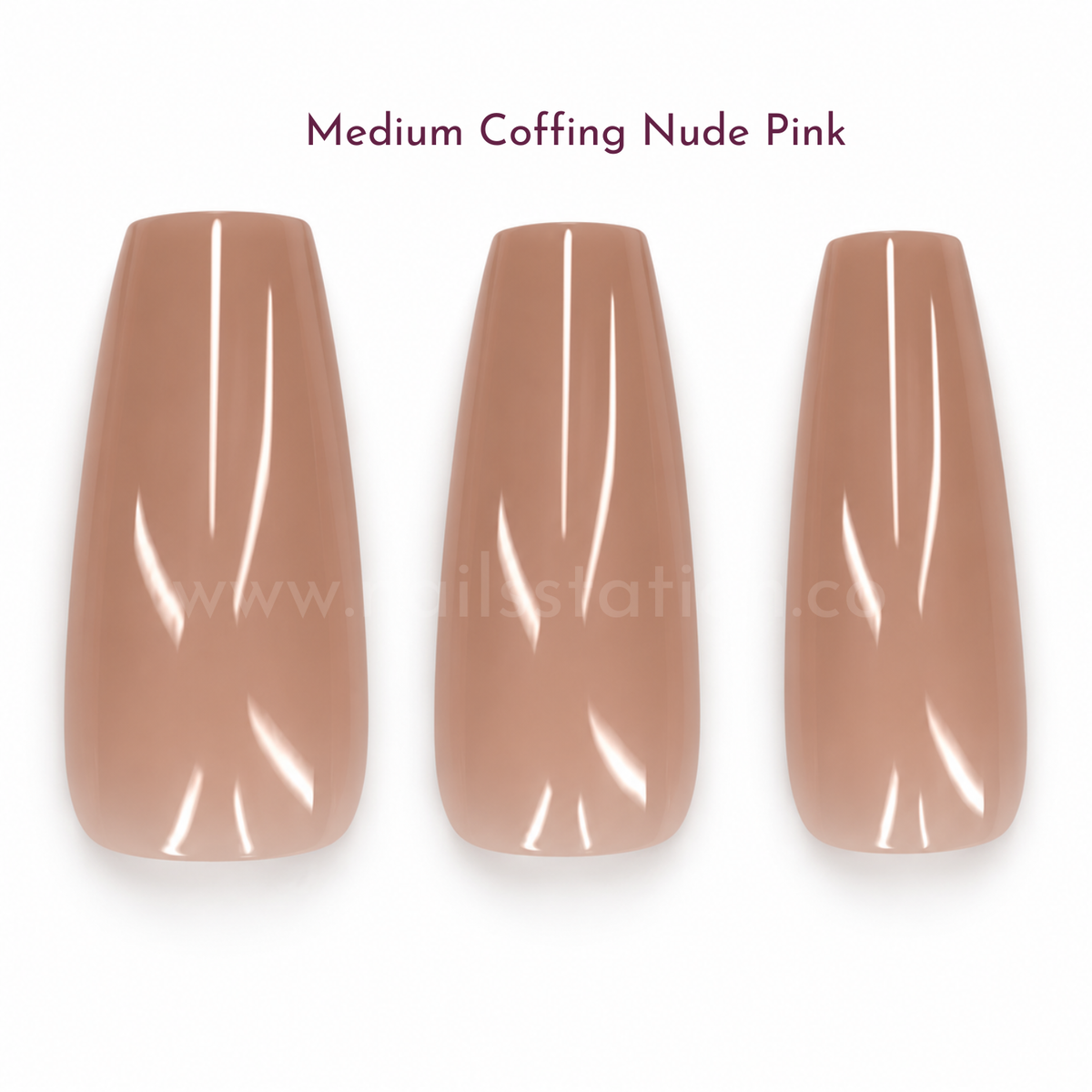 Uñas efecto Acrílico Medium Coffin valef nails