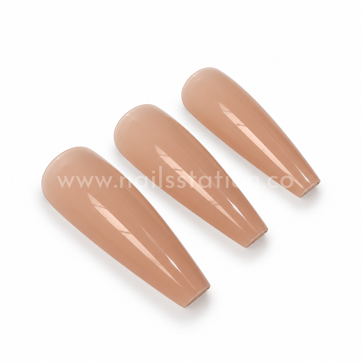 Uñas Soft Gel Efecto Acrílico Ópalo Long Coffin