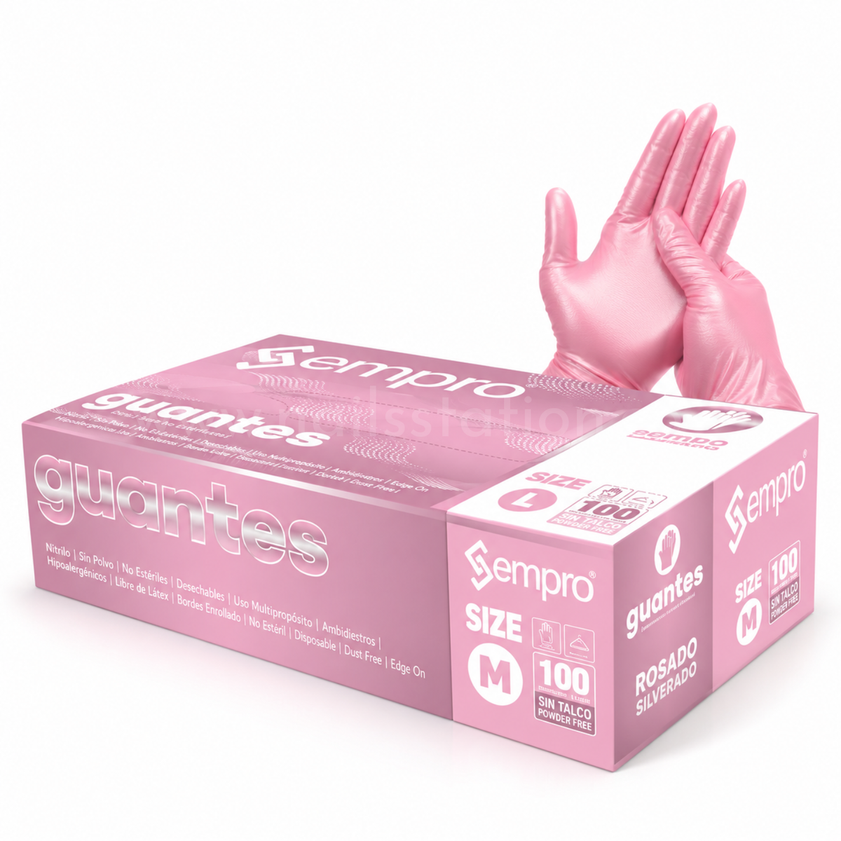 Guantes de Nitrilo Rosado Silverado