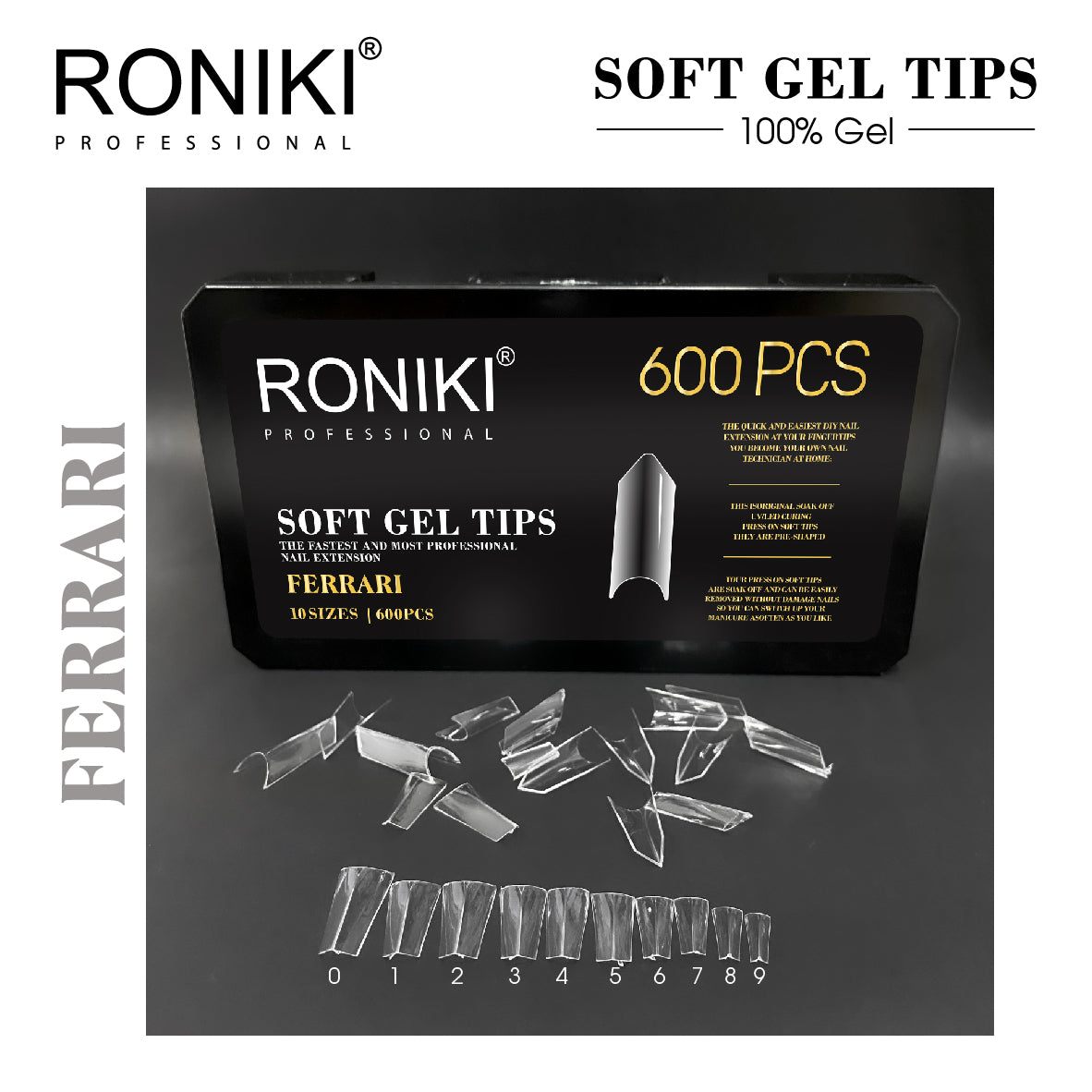 Roniki Soft Gel Tips Ferrari