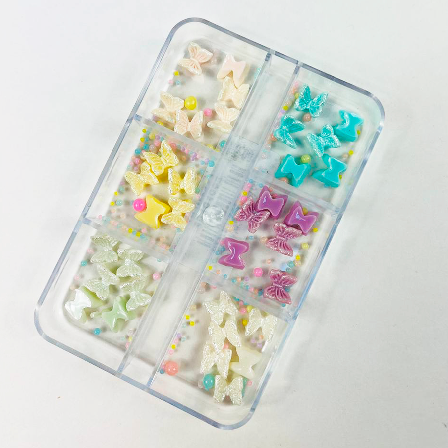 Caja Mariposas x6 colores satinadas