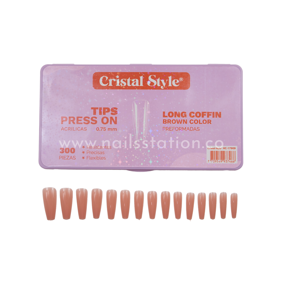 Caja press on Efecto Acrílico Long Coffin X300