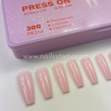 Caja press on Efecto Acrílico Long Coffin X300