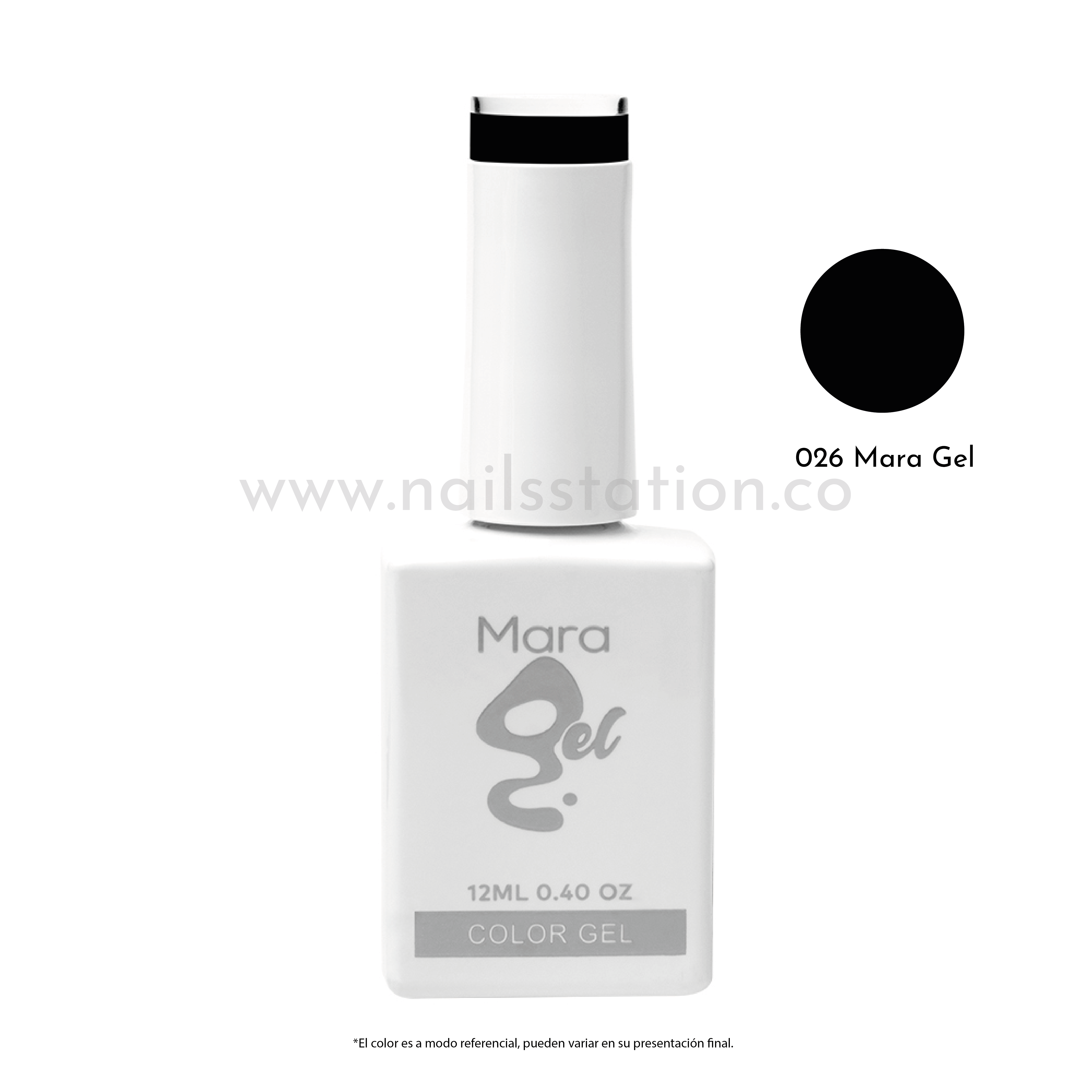 Esmalte Mara Gel 026 12ml - Negro