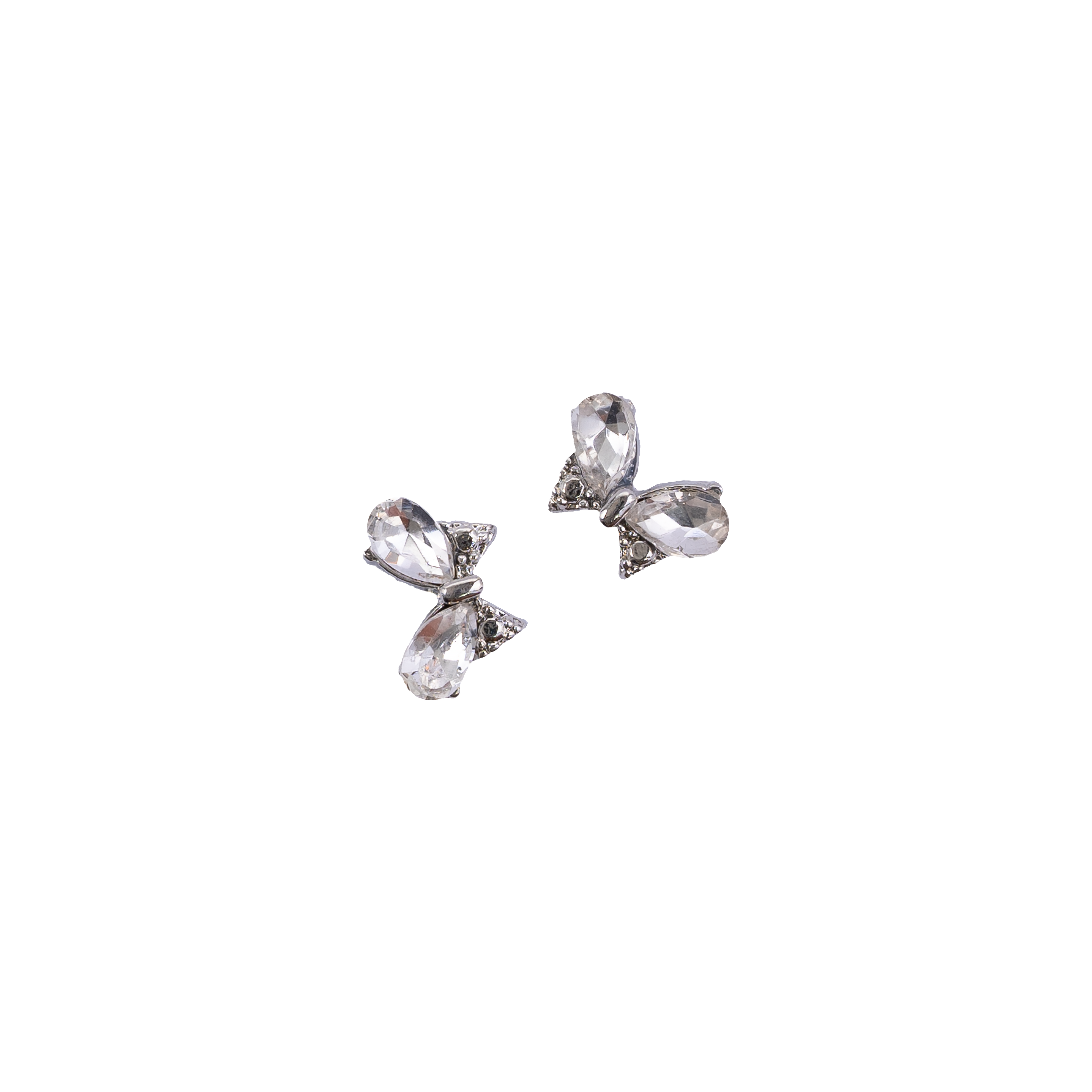 Paquete dijes mariposa plateada cristal