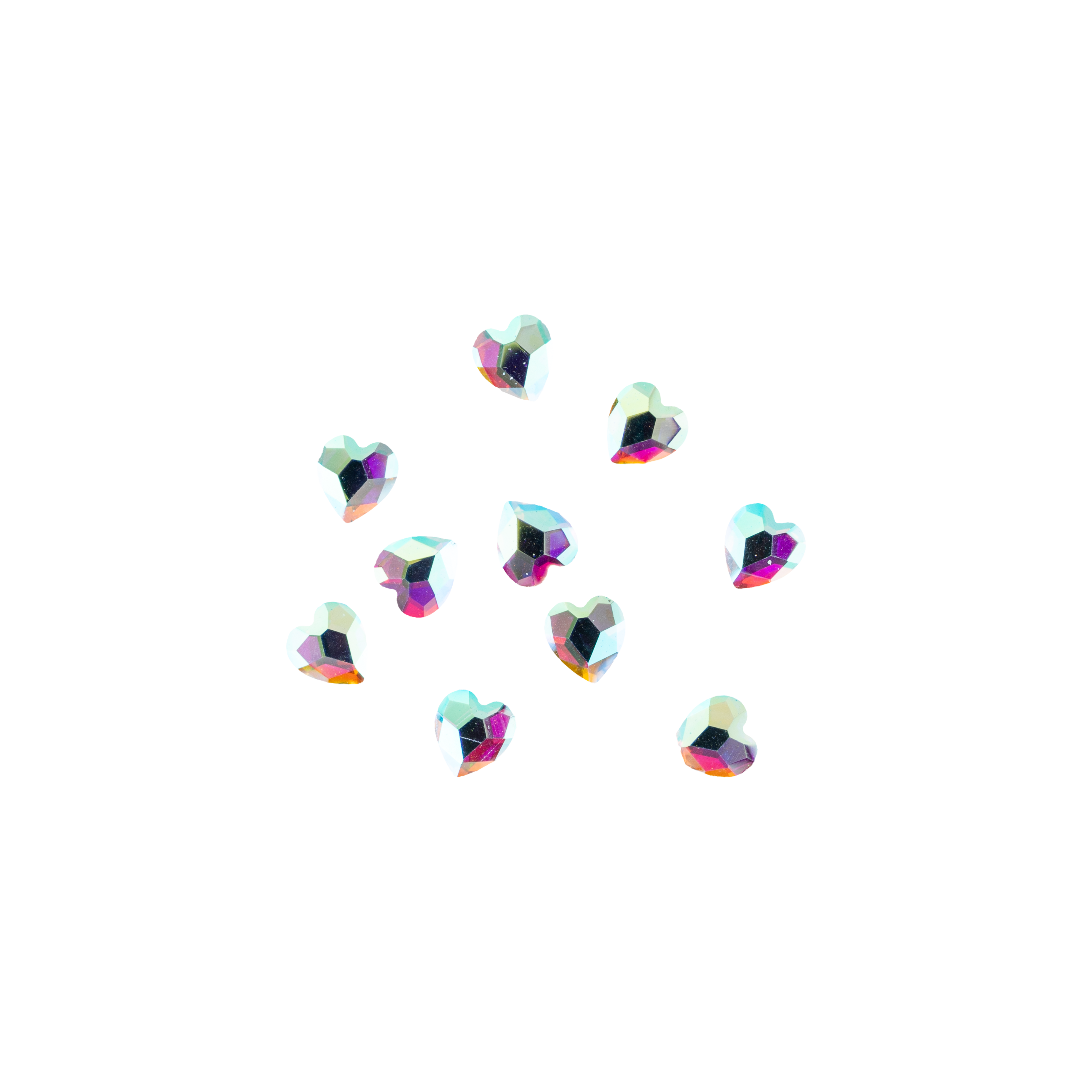 PAQUETE DE CENTROS DE CRISTAL CORAZÓN 4MM AB X 10UD