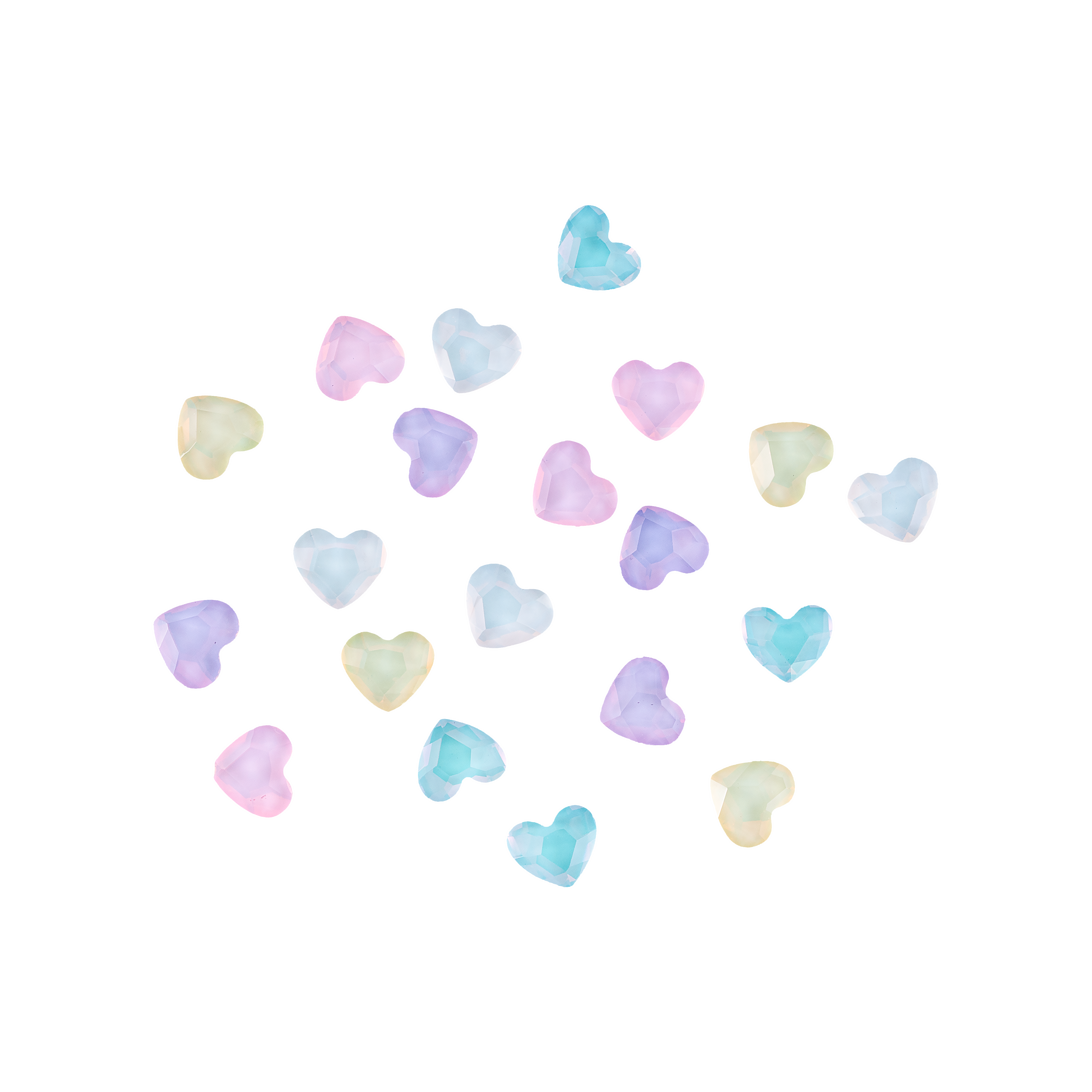 PAQUETE DE CENTROS DE CRISTAL CORAZONES PASTELES 5MM