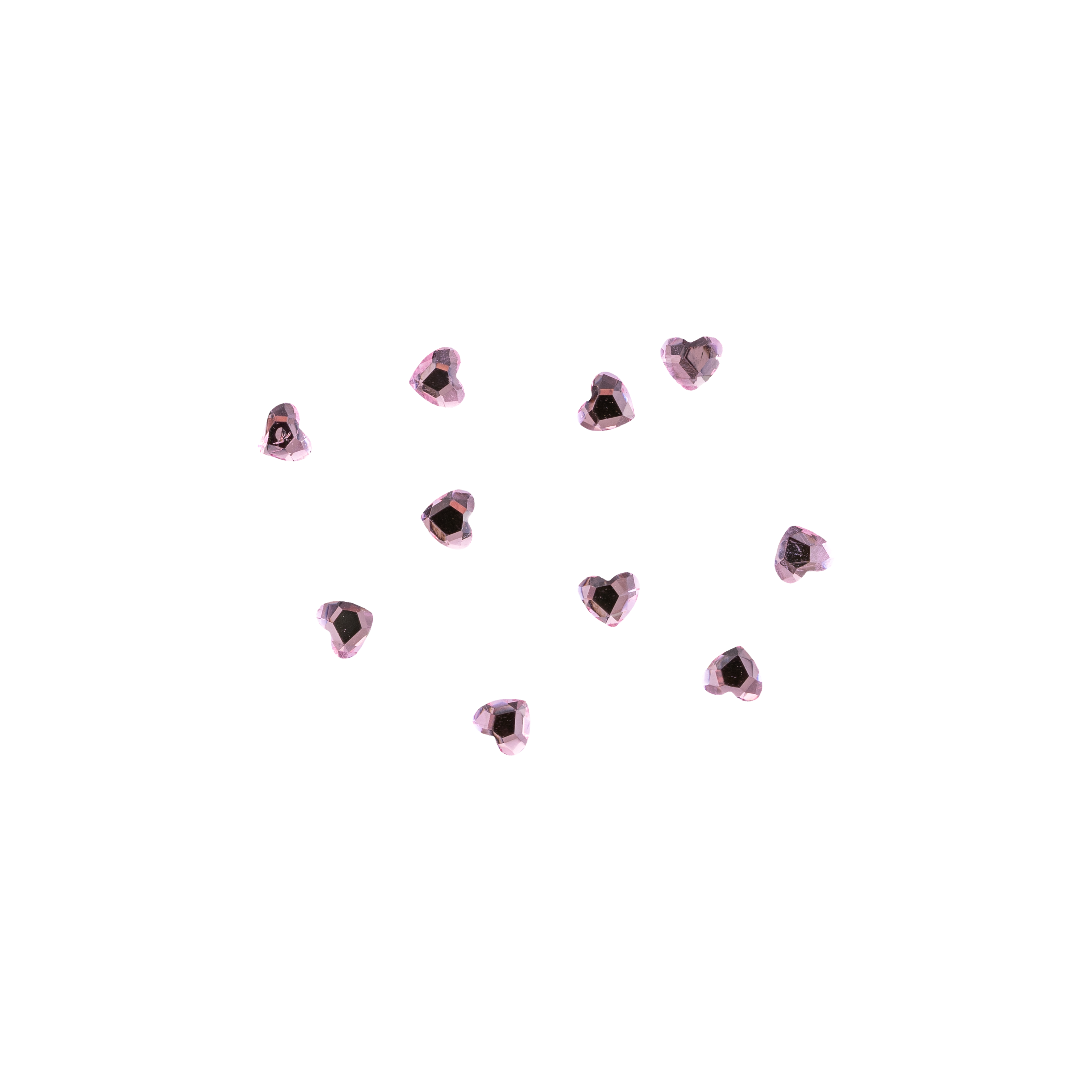 PAQUETE DE CENTROS DE CRISTAL MINI CORAZONES PINK X 10UD