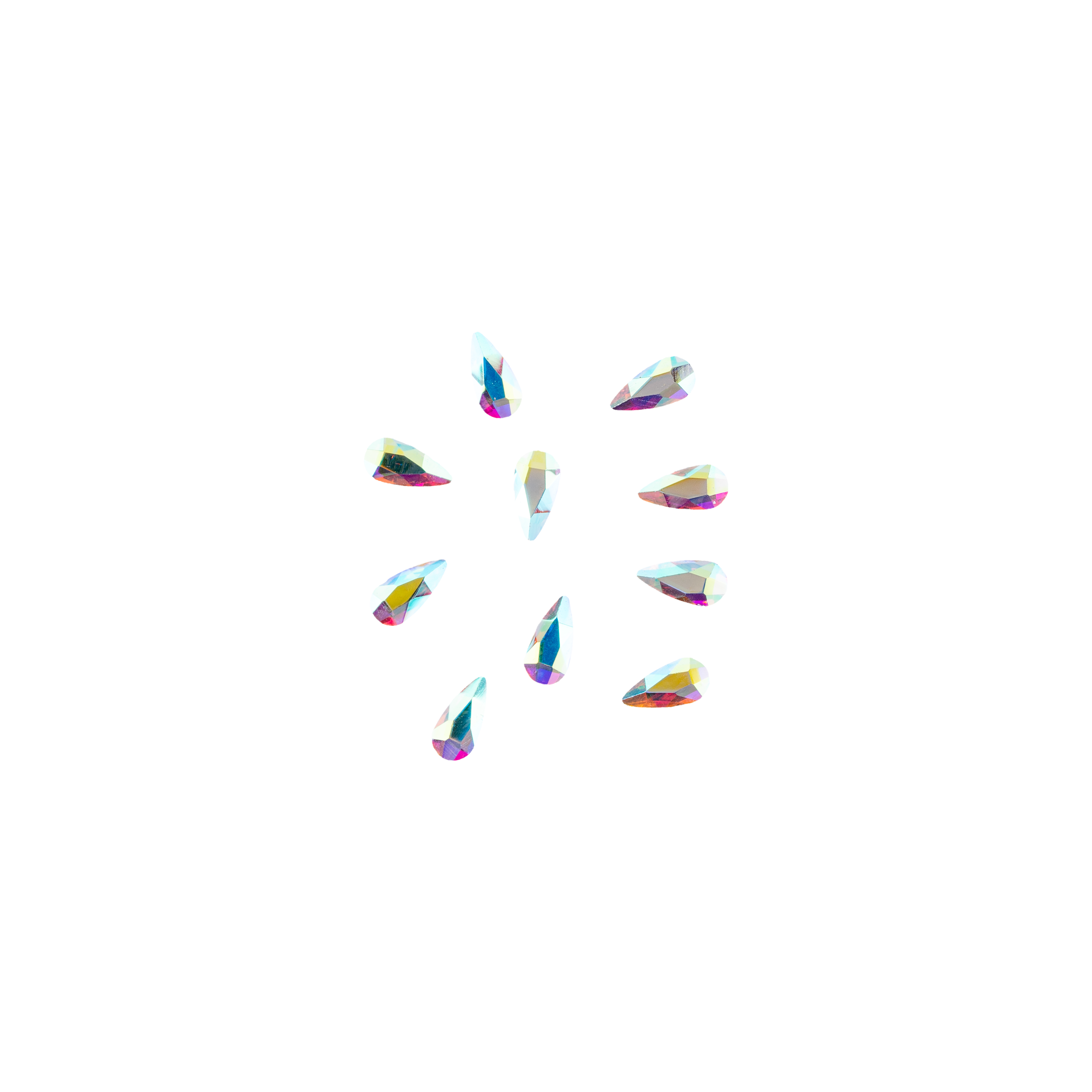 PAQUETE DE CENTROS DE CRISTAL MINI GOTA AB X 10UD