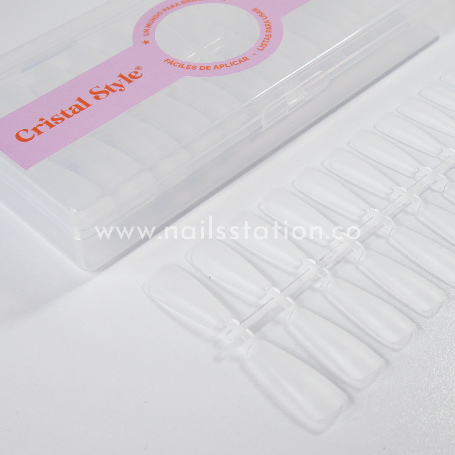Caja press on Coffin transparente X240