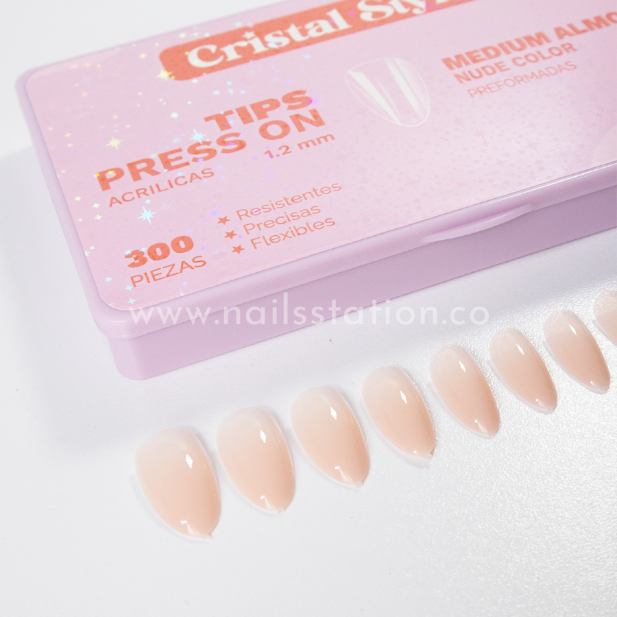 Caja press on Efecto Acrílico Medium Almond X300