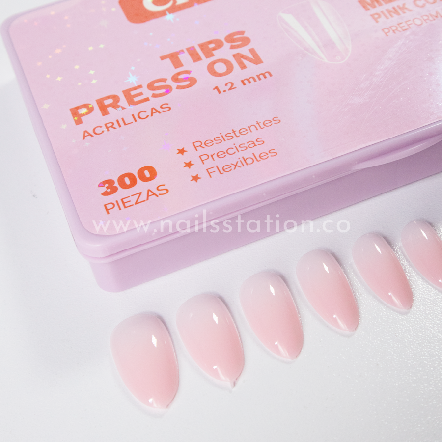 Caja press on Efecto Acrílico Medium Almond X300