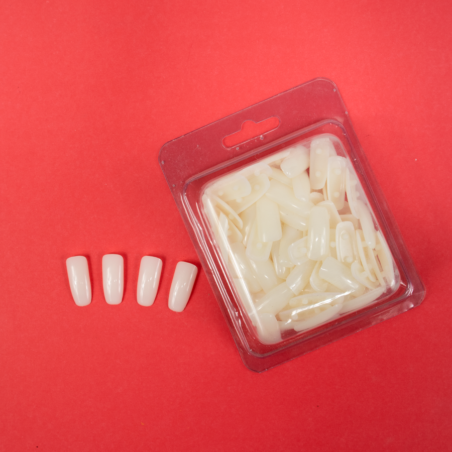 Paquete uñas mano de práctica x 100 color blanco