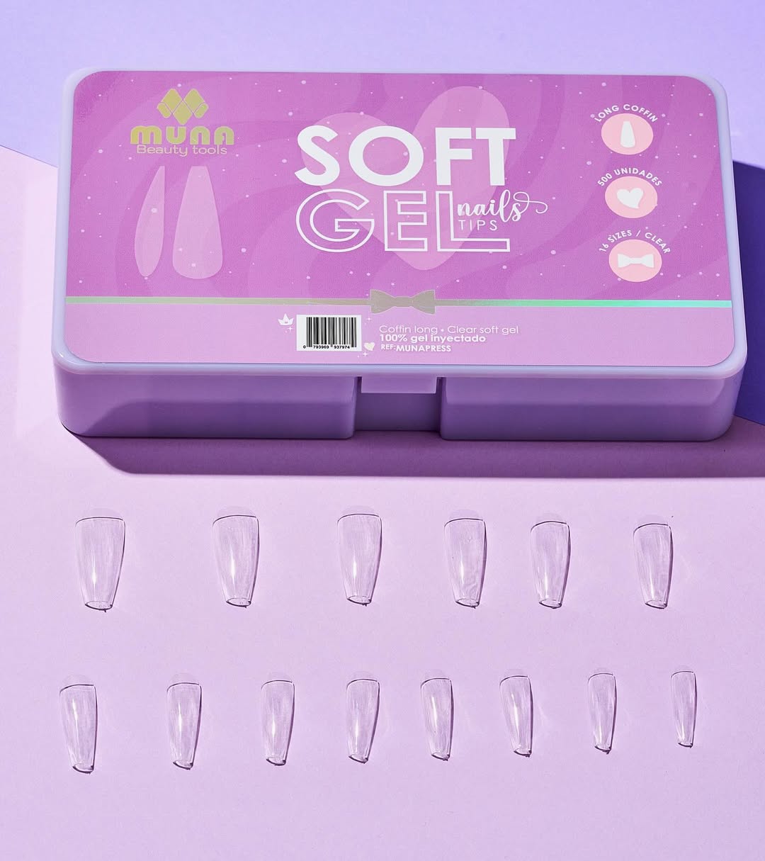 Press On 500pcs Muna Coffin Long