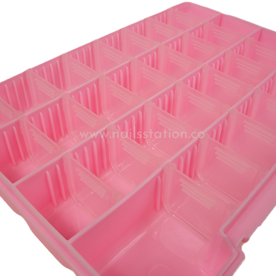 Caja organizadora 30 compartimientos Rosada