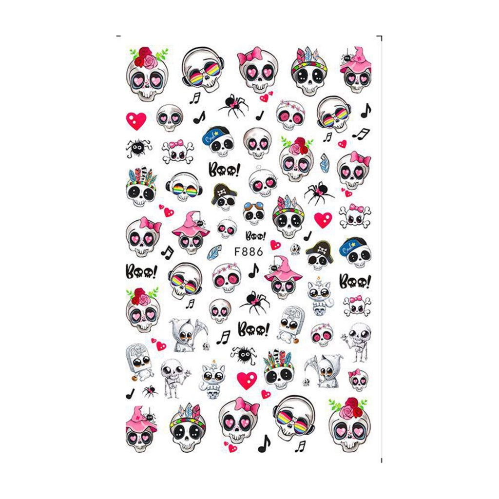 Sticker Halloween F886 Calaveras cute