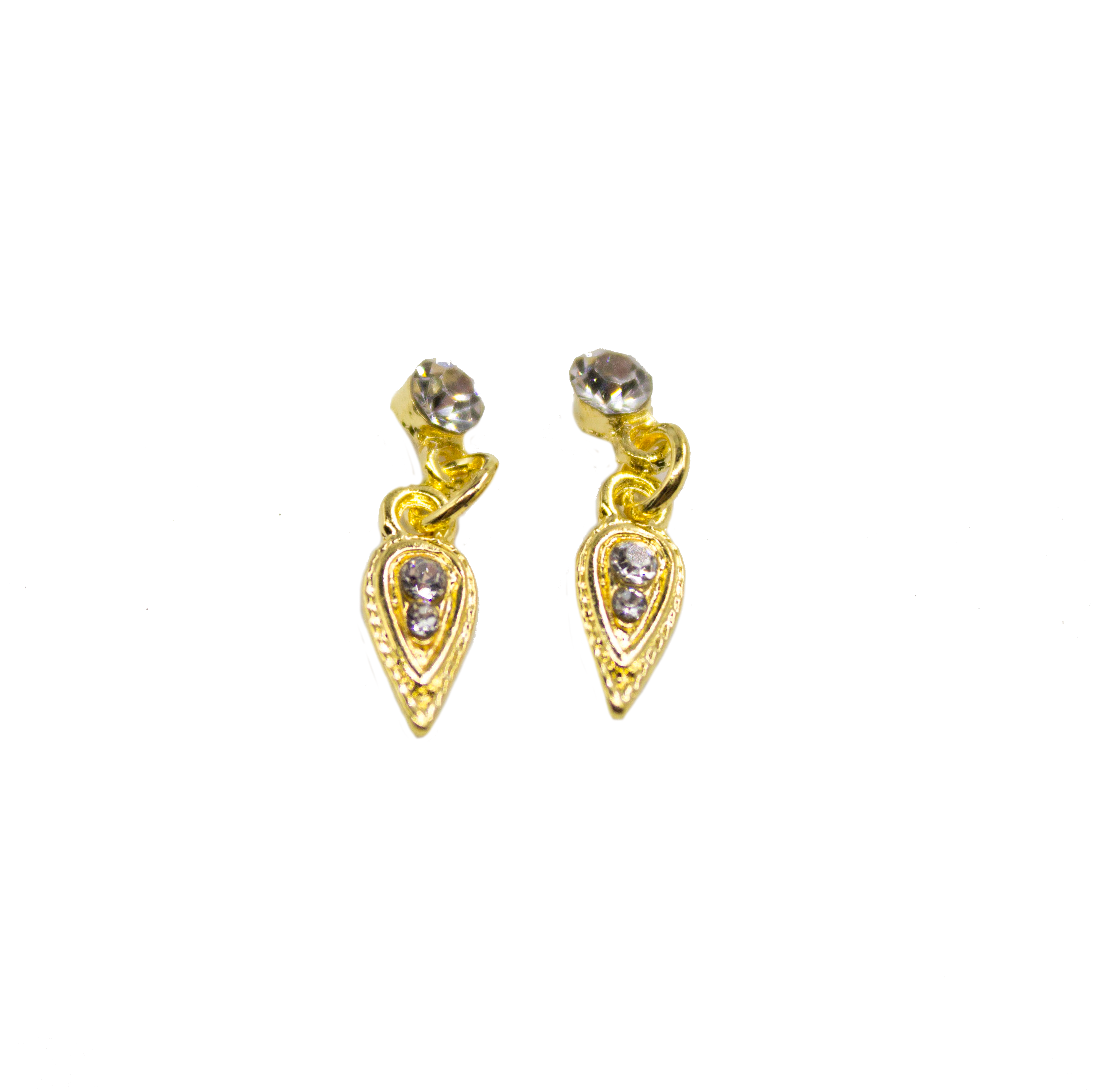 Dije Piercing Hoja con cristal x2