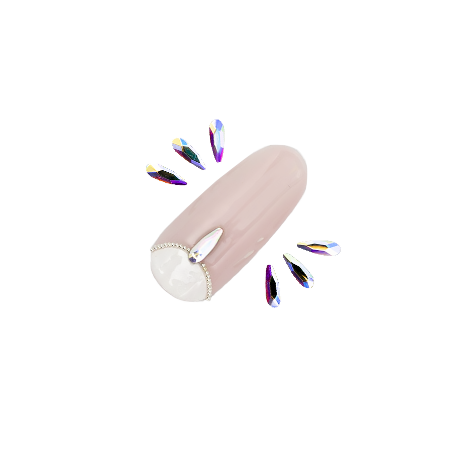 PAQUETE DE CENTROS DE CRISTAL LÁGRIMA PEQUEÑA COLOR AB X 10UD