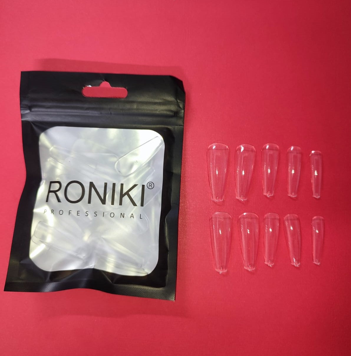 Bolsa Soft Gel Tips Coffin Long 60uds Roniki