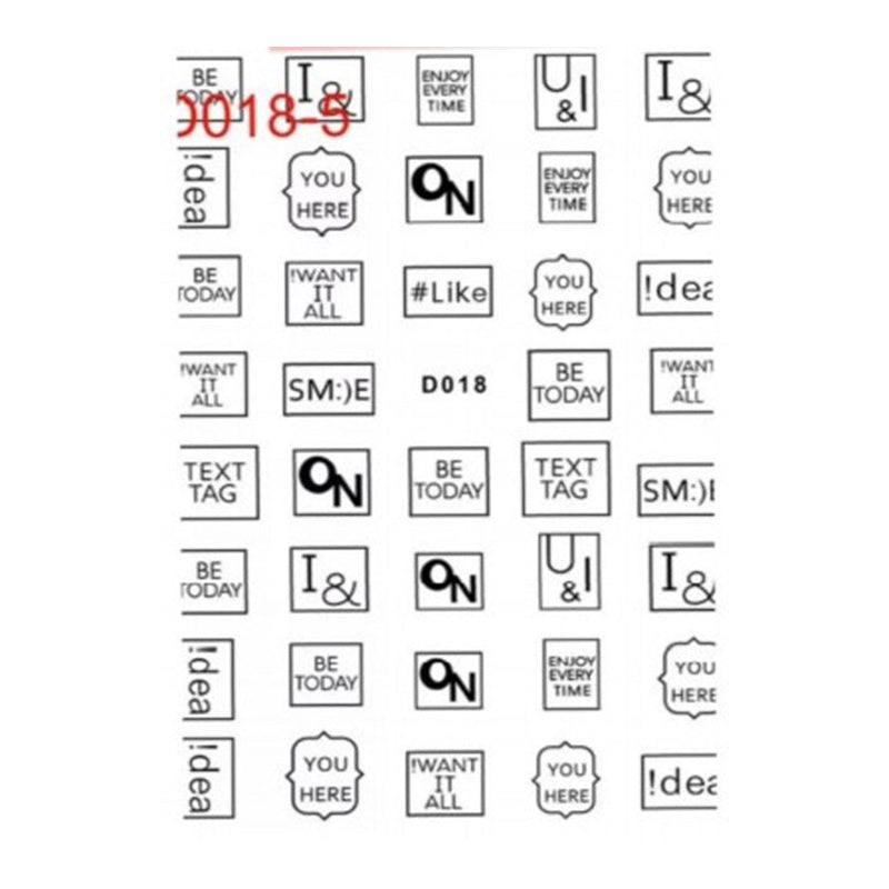 Sticker D018 Letras Negras