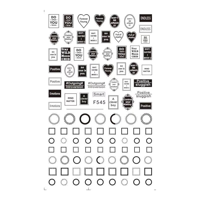 Sticker F545 Letras y Figuras