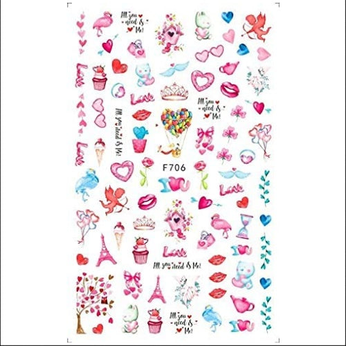 Sticker F706 Corazones
