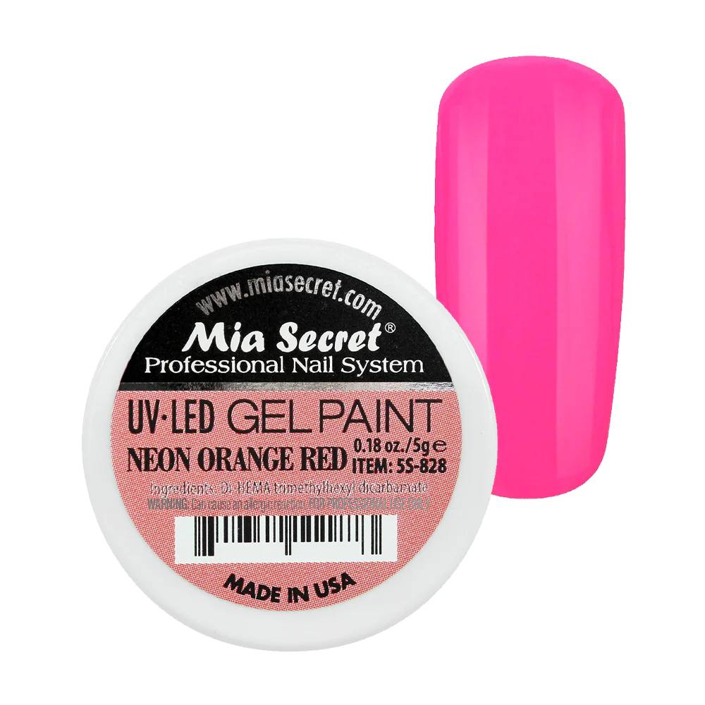 NEON ORANGE RED GEL PAINT Mia