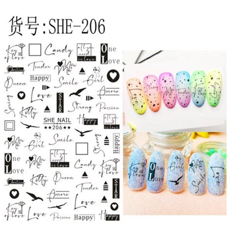 Sticker SHE NAIL 206 Letras