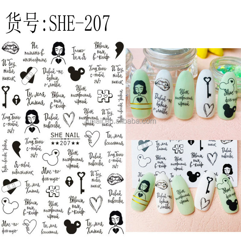 Sticker SHE NAIL 207 Letras